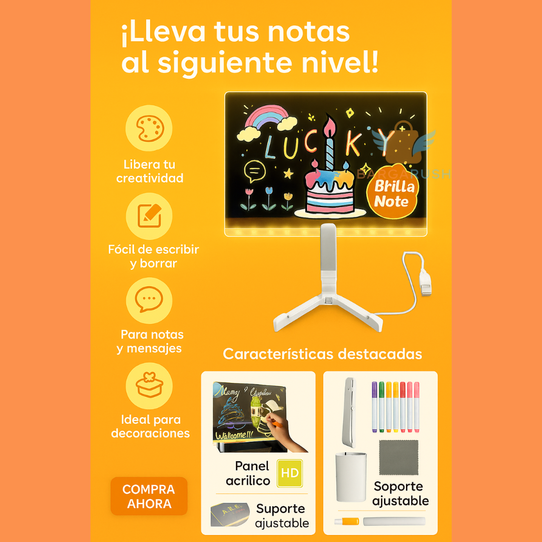 ✨ BRILLANOTE™ | Tu creatividad en luces neón. Regala magia en cada trazo.