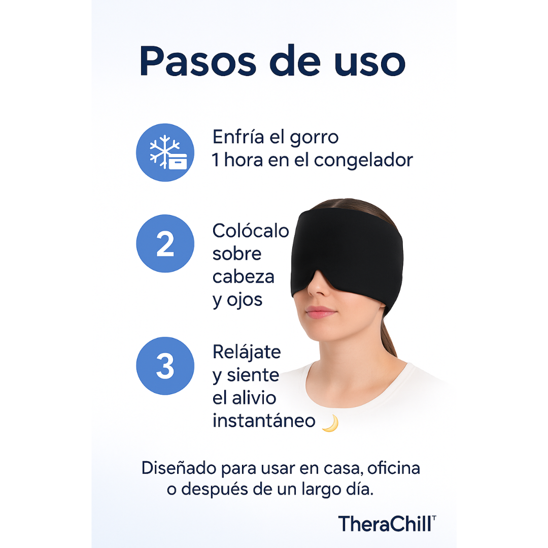 TheraChill™ | Gorro  de gel frío para aliviar migrañas, estrés y tensión