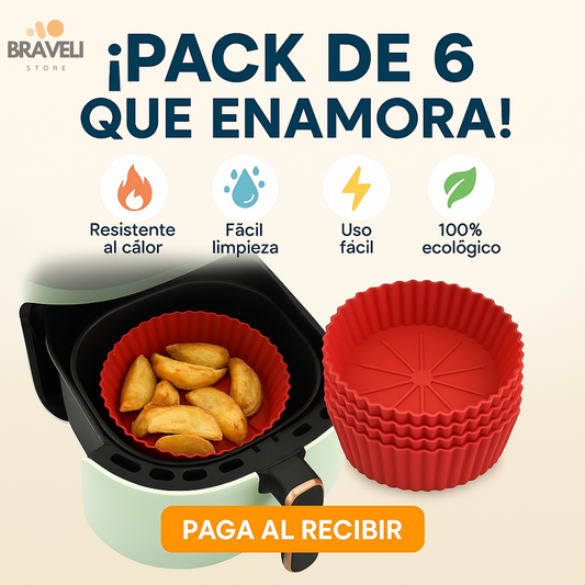 🧺 Set 6 moldes silicona |  Lávalos y guárdalos sin ocupar espacio.