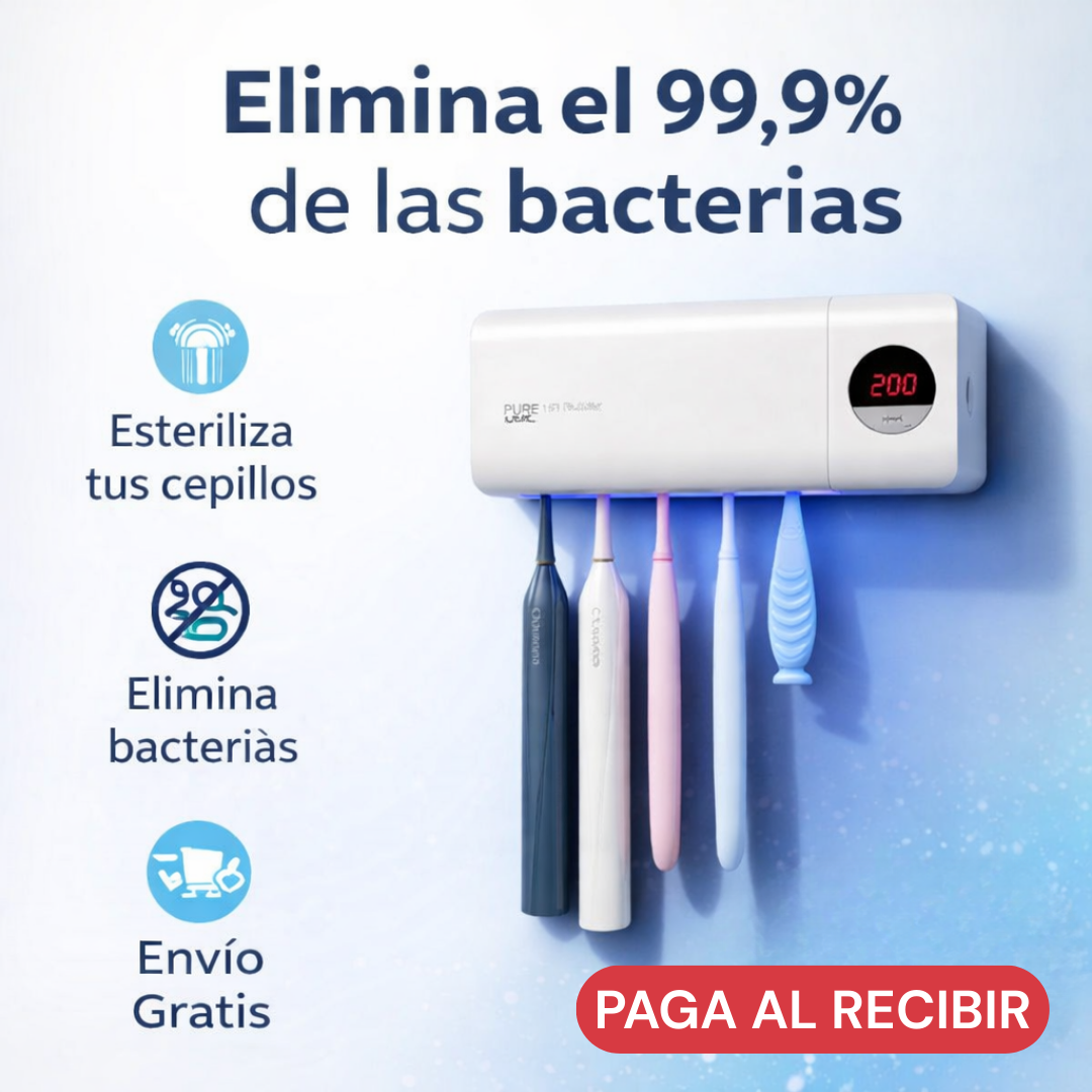 PureBrush UV™ | Esterilizador y organizador de cepillos