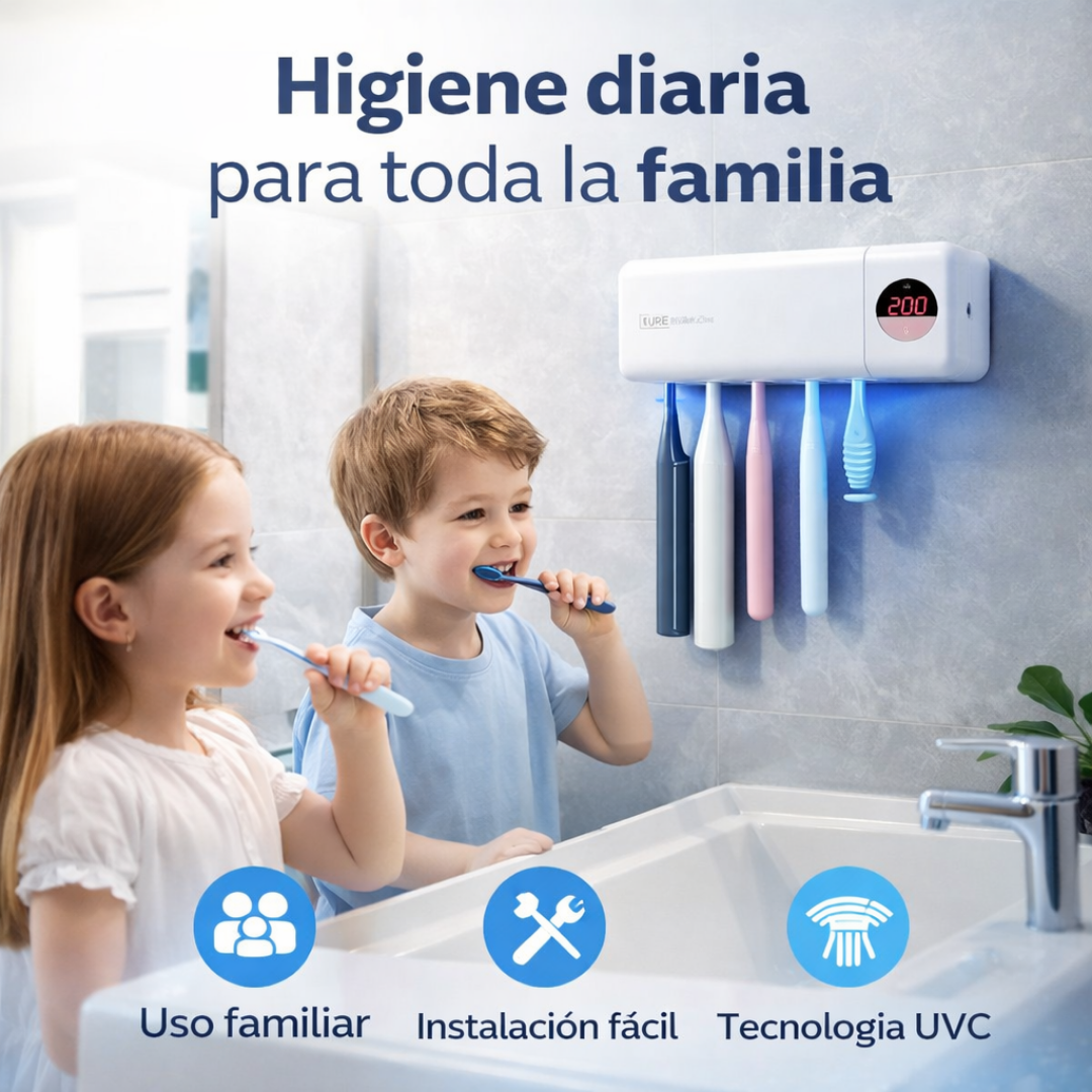 PureBrush UV™ | Esterilizador y organizador de cepillos