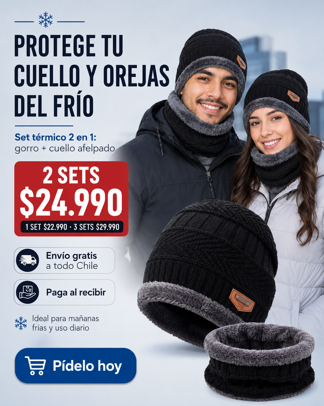 Set Térmico Invierno 2 en 1 | Gorro + Cuello Afelpado