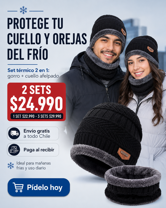 Set Térmico Invierno 2 en 1 | Gorro + Cuello Afelpado