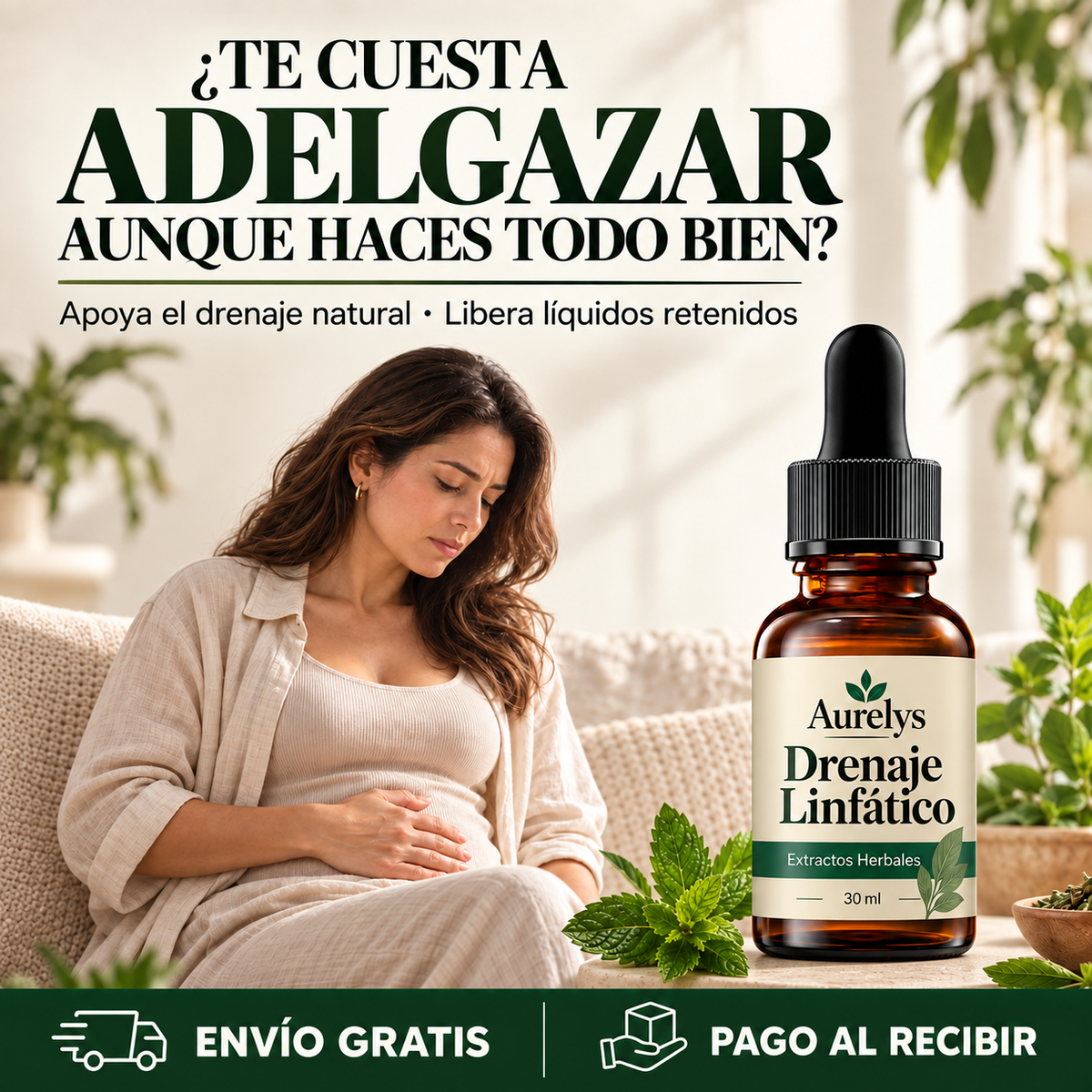 Aurelys Drenaje Linfático para apoyar el drenaje natural, con envío gratis y pago al recibir